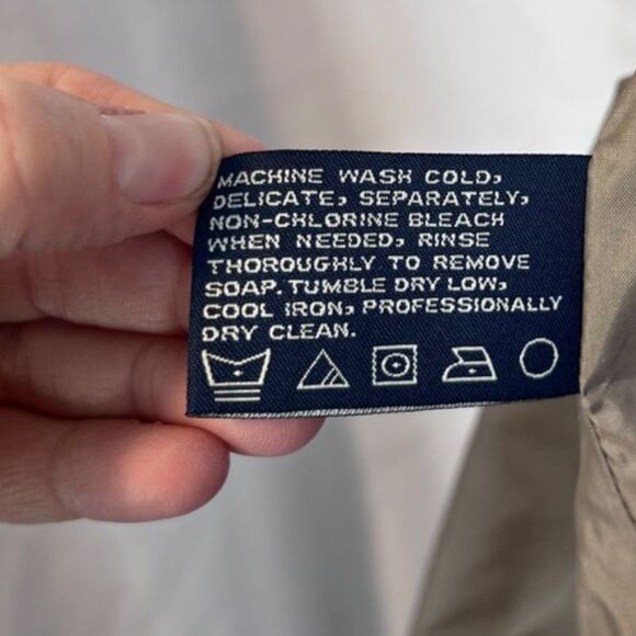 London Fog Hooded Lightweight Suede-Like Zip Up Neutral Jacket Lined Size XL - Picture 12 of 14